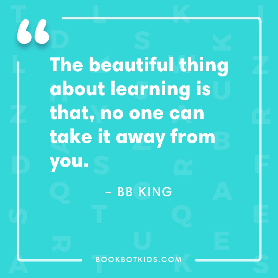 The beautiful thing about learning is that, no one can take it away from you. – BB King